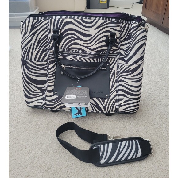 NWT Calpak Zany 21" Laptop   Carry On Luggage Bag Zebra 21X14X8.5" Easy Carry - Picture 3 of 11